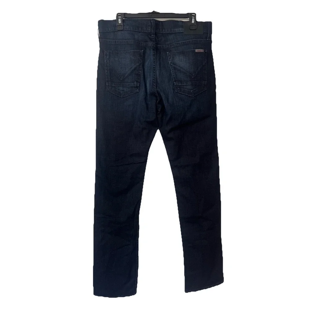 Hudson Byron Five Pocket Str Jeans Mens Size 33/34 Dark Blue Denim‎ Button Fly